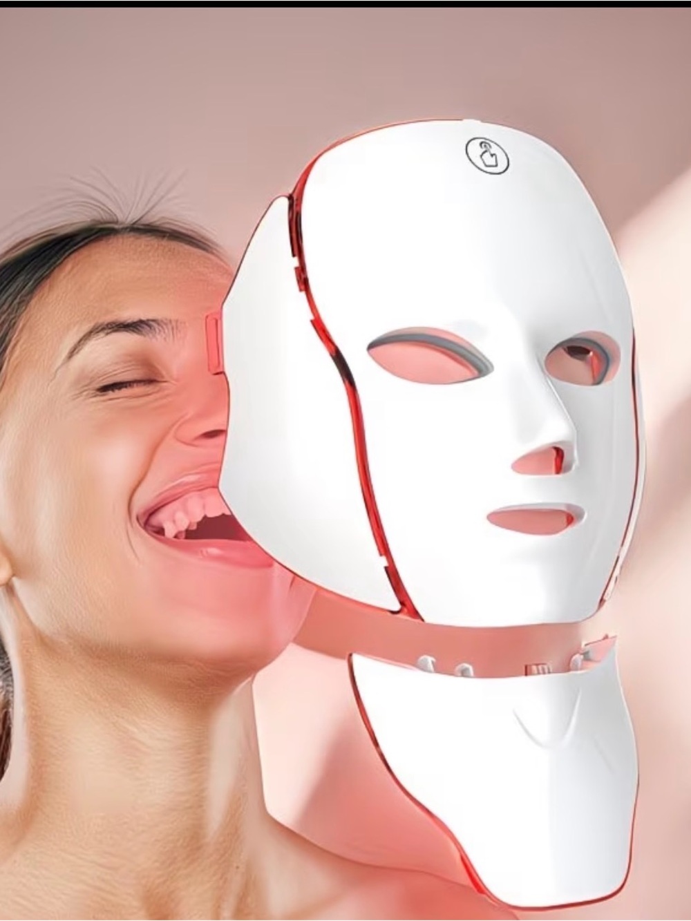 White LED Light Therapy Facial Mask for Women - White